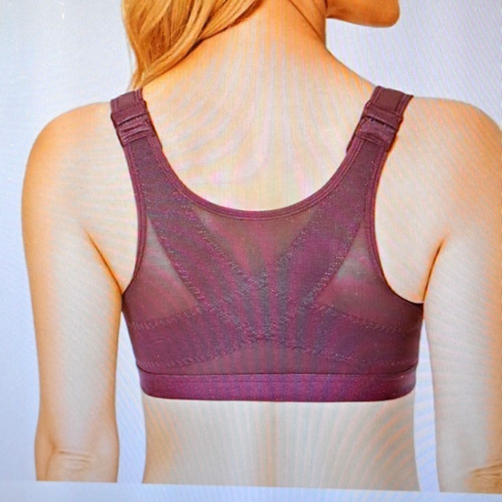 Delimira Bra X-Shaped Back Support Posture Sports Front Closure Wire Free 46DD - Picture 2 of 12